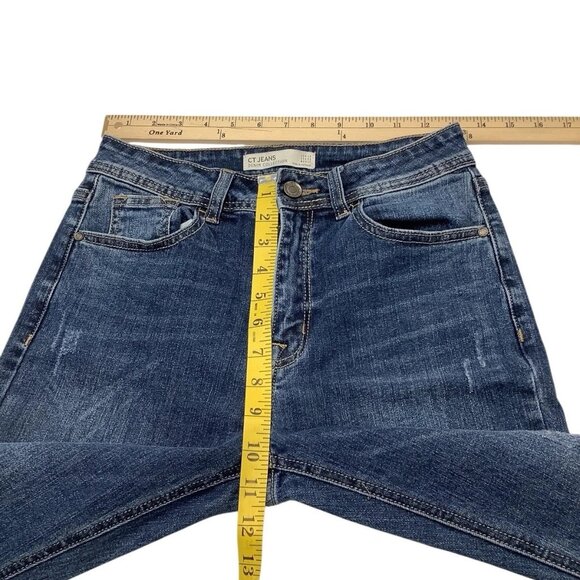 CT Jeans Skinny Stretch Mid Rise Blue Denim Size 2 - Picture 9 of 10